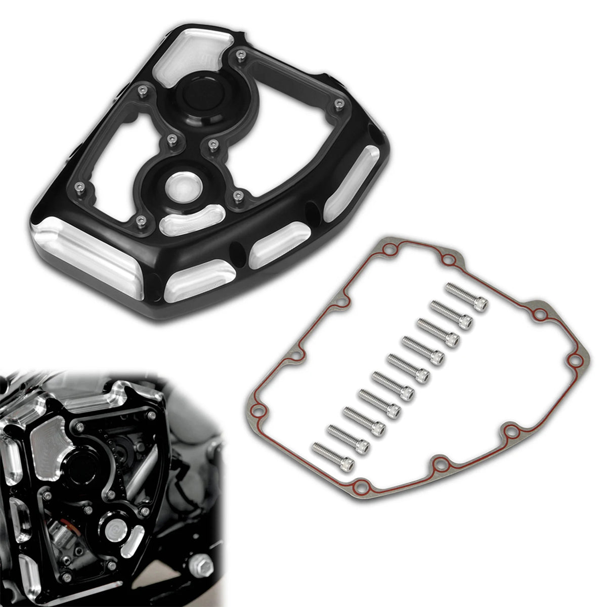 Carter de came transparent aluminium pour Harley Twin Cam - vue 7