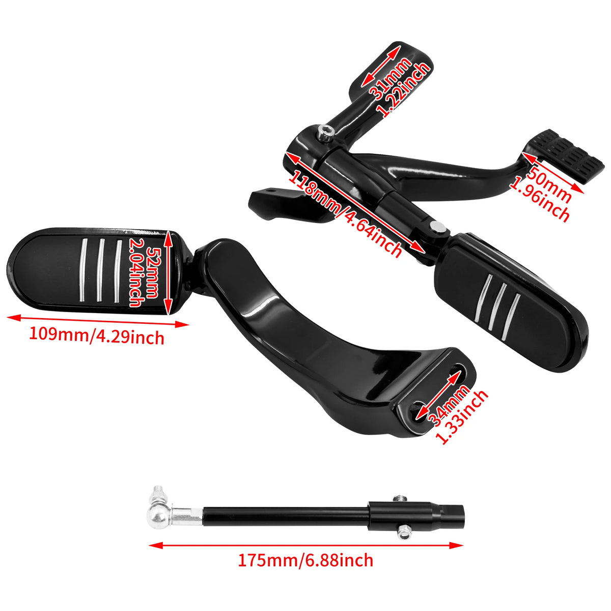 Kit de commandes centrales (Mid Control) repose-pieds, levier de frein et sélecteur - Harley-Davidson Sportster XL 2014-2022 – photo 5/6