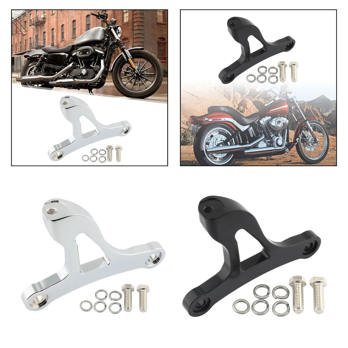 Renfort de support moteur avant en alliage d'aluminium - Harley Sportster XL883R/1200N/1200R – photo 4/7