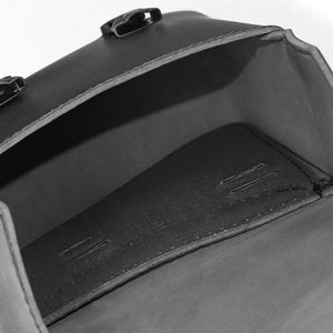 Sacoche latérale en cuir PU noir pour bras oscillant de moto custom - vue 3
