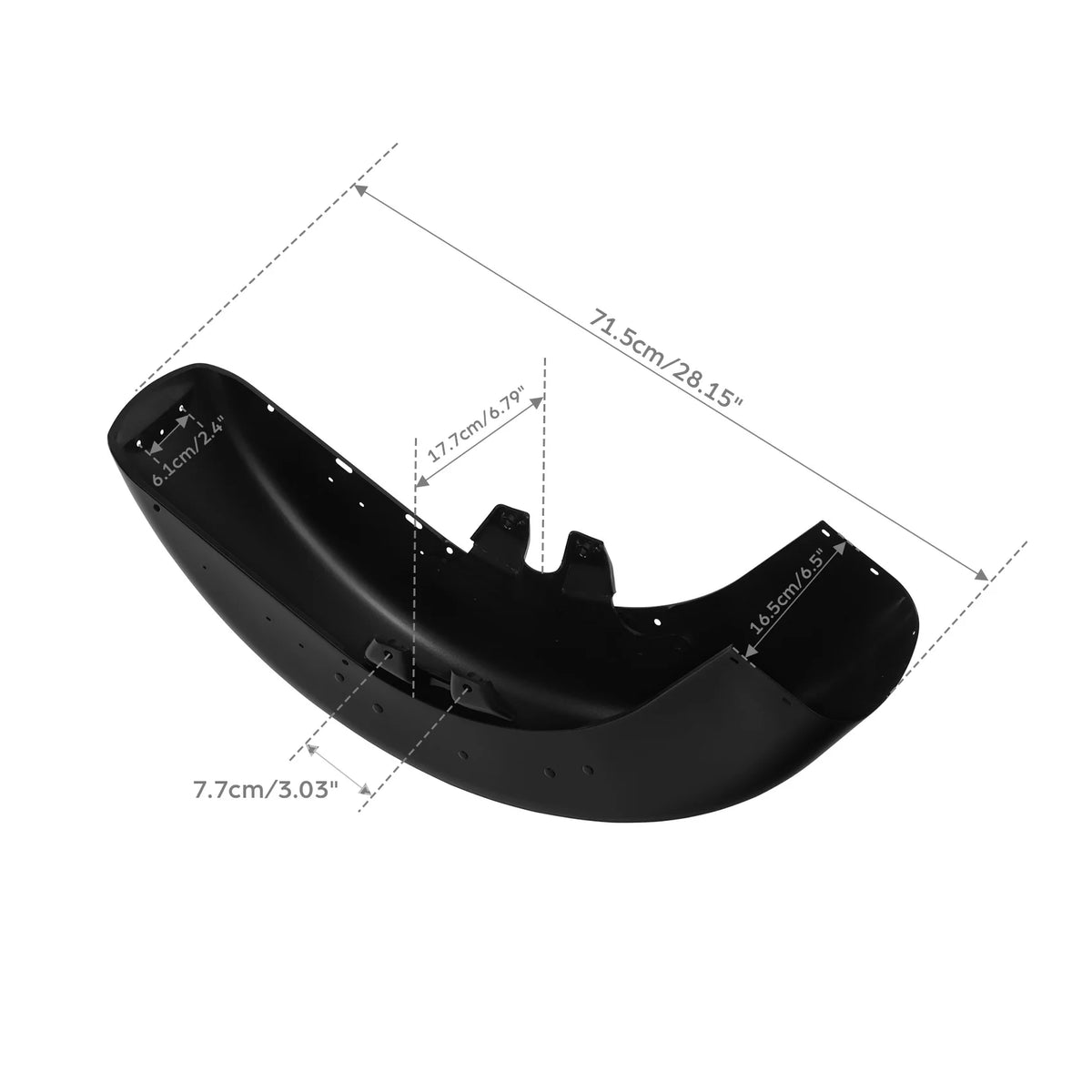 Garde-boue avant moto noir brillant pour Harley-Davidson - vue 2