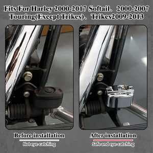 Cache maître-cylindre de frein arrière chromé pour Harley-Davidson Softail, Touring, Trike 2000-2017 – photo 2/7