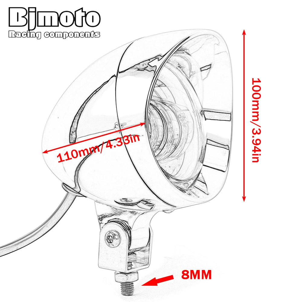 Phare additionnel LED chromé pour Harley Sportster - vue 6