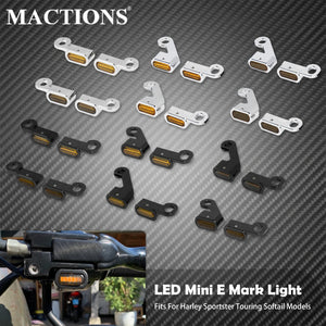 Mini Clignotants LED Avant Homologués E - Harley-Davidson Touring 2009-2023, Softail 2015-2023, Sportster 2004-2022 – photo 1/18