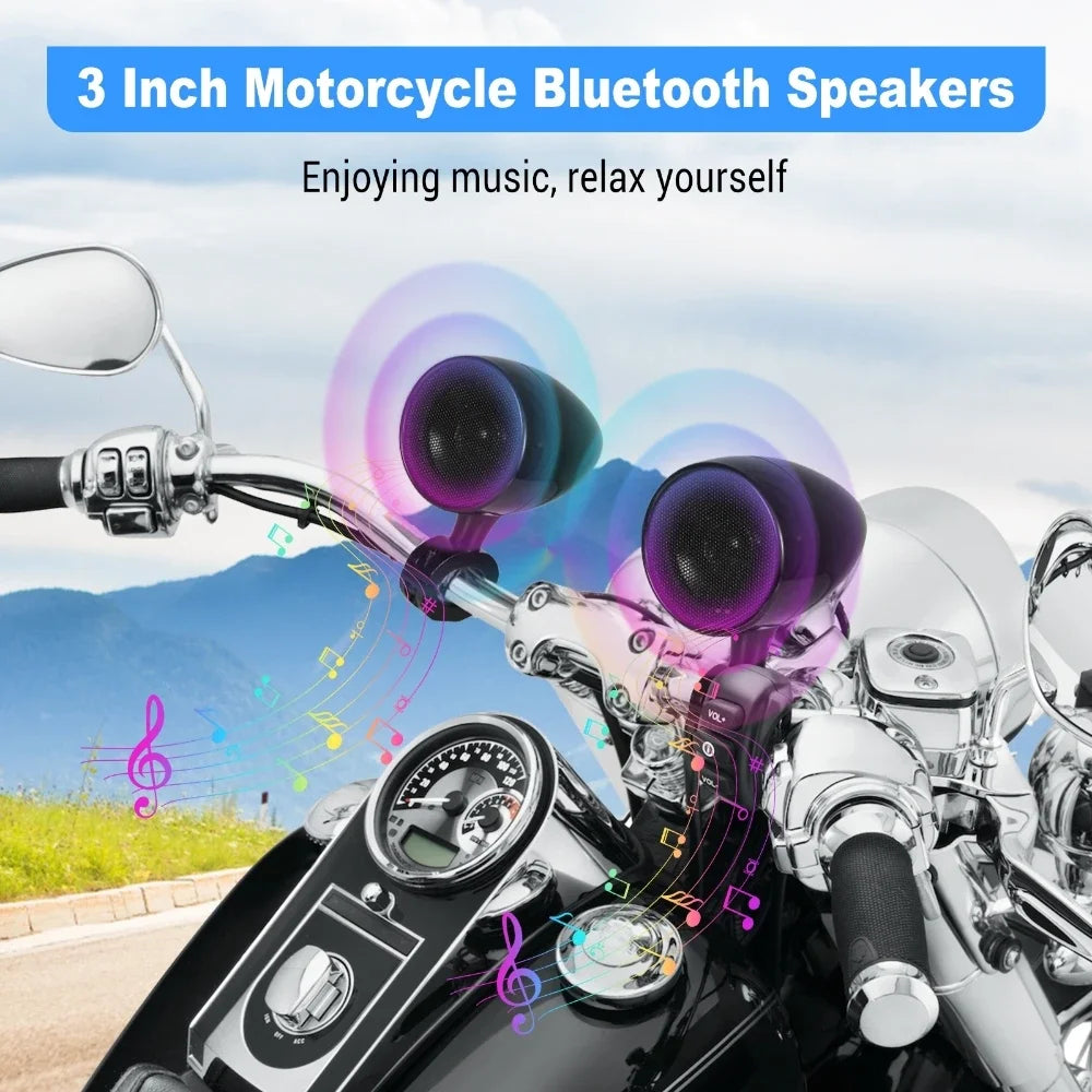 Haut-parleurs moto Bluetooth avec télécommande – 50 W, étanche IP65, montage guidon 26-33 mm - vue 6