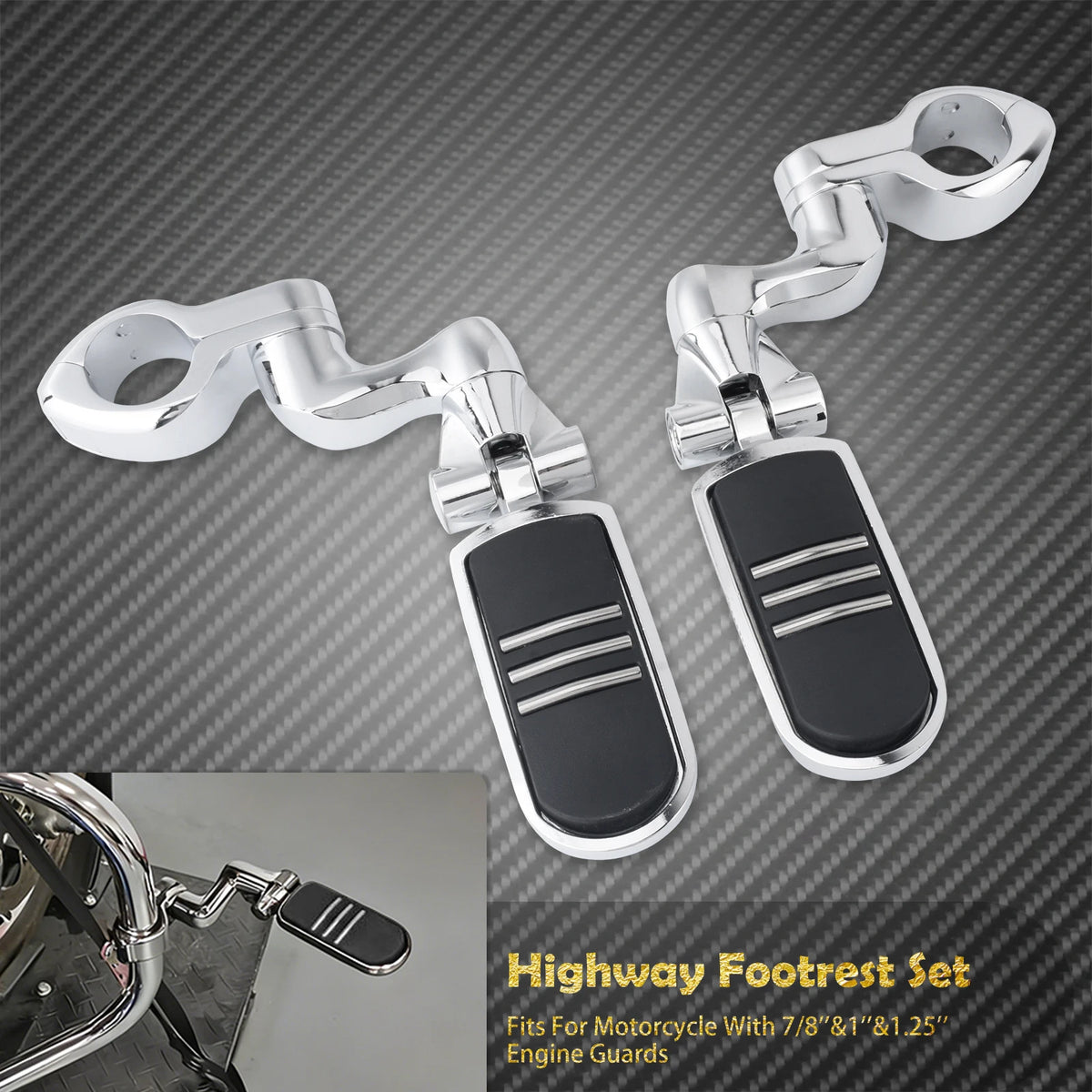 Repose-pieds passager réglables à 360° pour barre de protection - Harley Sportster, Touring, Softail, Dyna et autres marques – photo 8/8