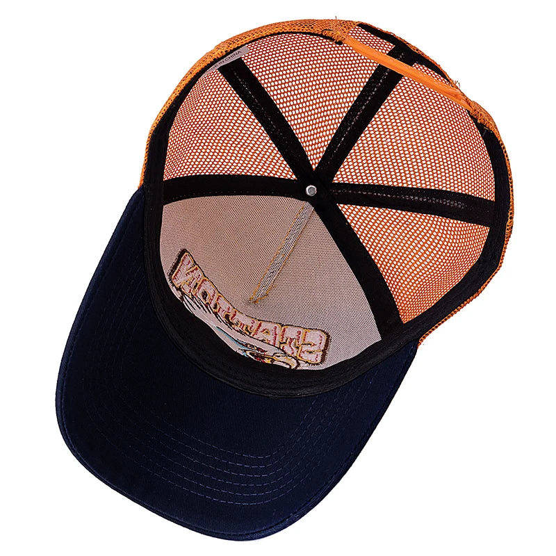 Casquette trucker mesh grise avec motif tête d'aigle - vue de face - vue 4