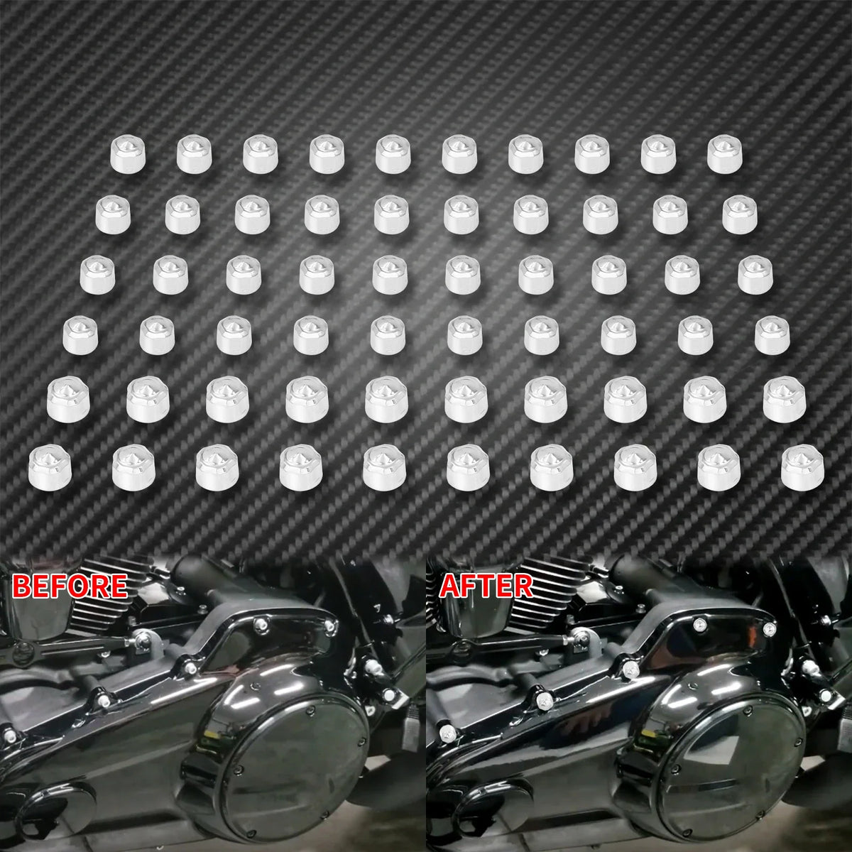 Lot de 60 Caches Vis Moteur Décoratifs - Harley-Davidson Softail 2018+ et Touring 2017+ – photo 2/8
