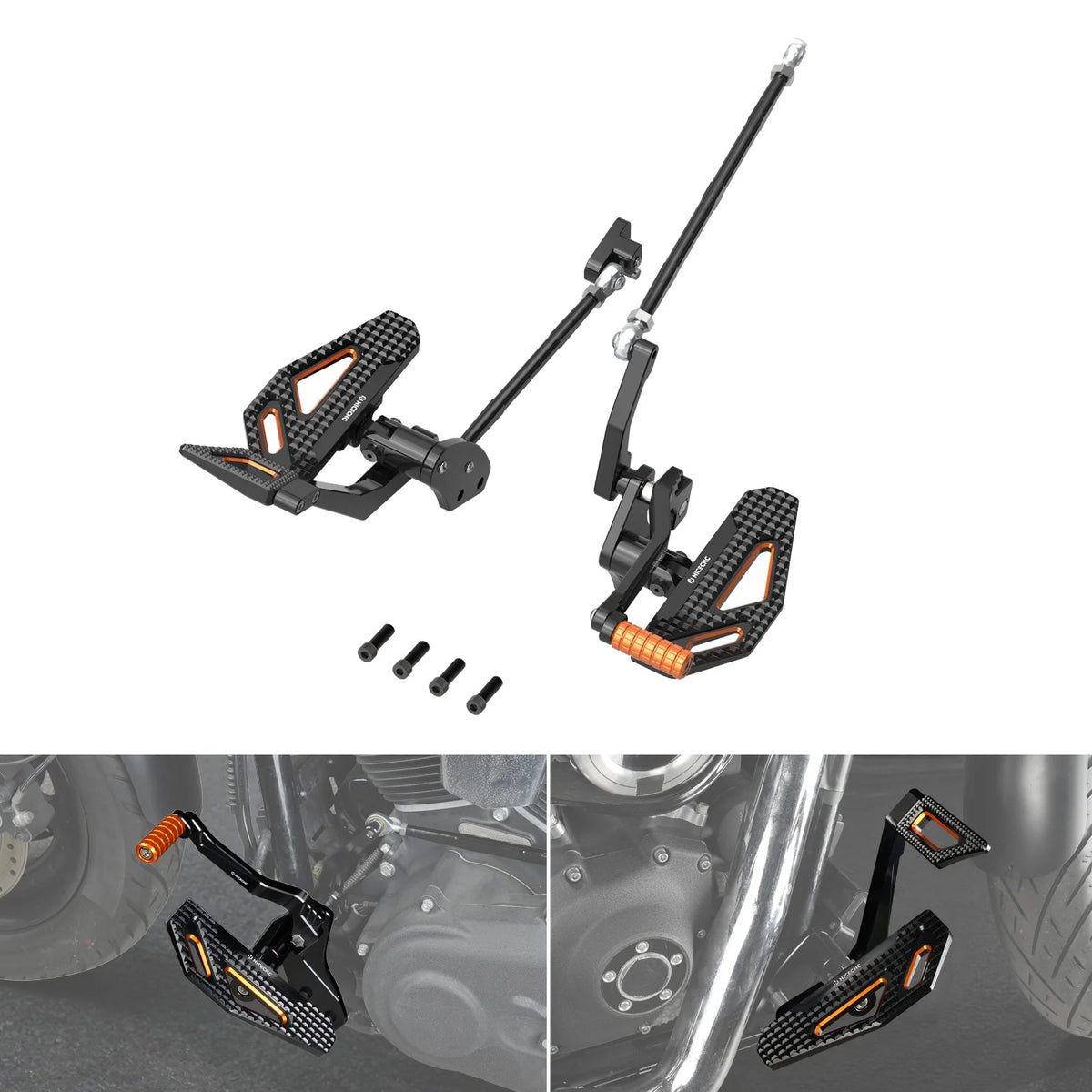 Kit commandes avancées NICECNC avec repose-pieds, frein et sélecteur pour Harley-Davidson Dyna 2000-2017 – photo 8/9