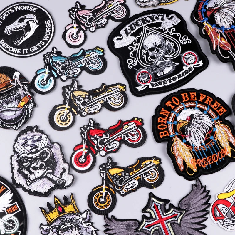 Écusson brodé biker/punk thermocollant - vue 1