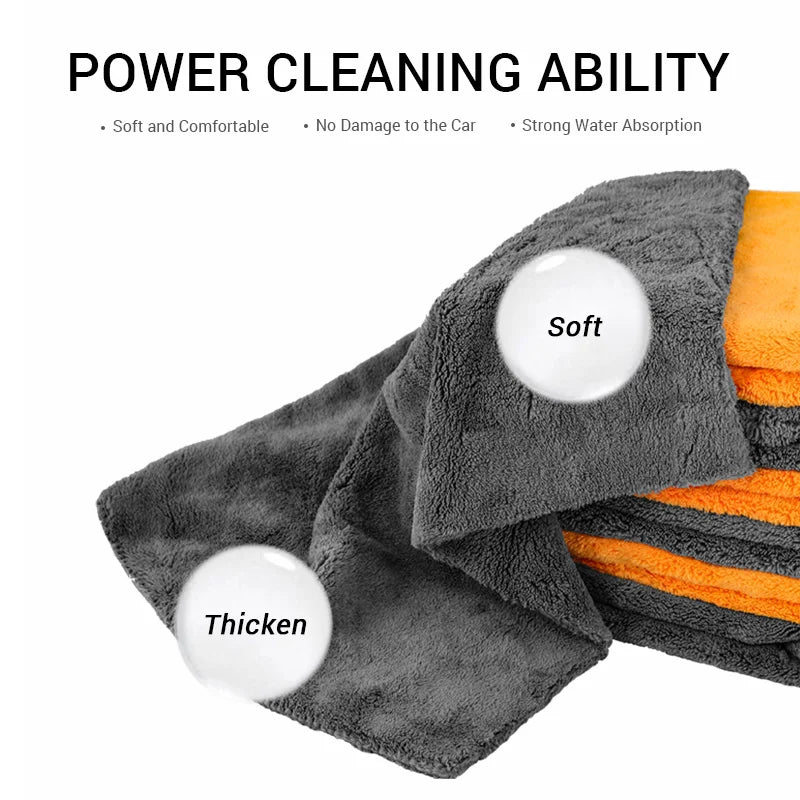 Serviettes Microfibre Épaisses 40x40cm - Lavage et Séchage Auto/Moto – photo 4/12