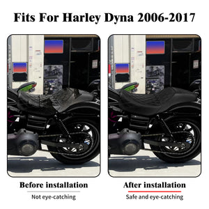 Selle biplace en cuir noir pour Harley-Davidson Dyna - vue 2