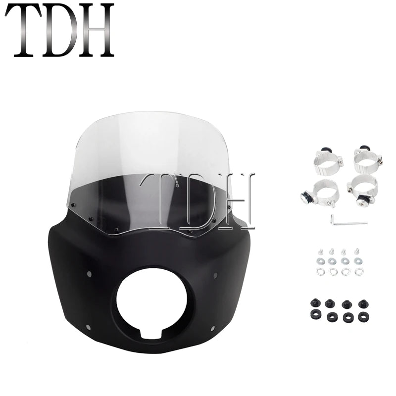 Carénage phare noir avec pare-brise pour Harley-Davidson Dyna Wide Glide - vue 17