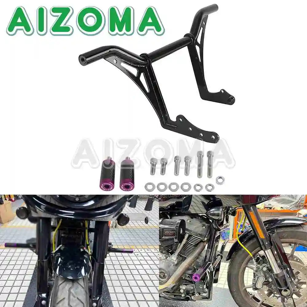 Barre de protection avant colorée sur Harley Softail - vue 27