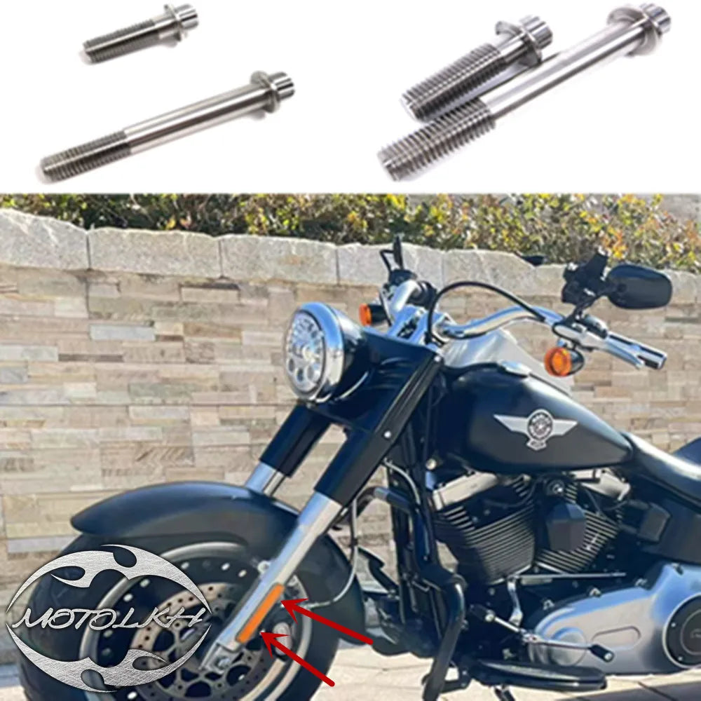 Boulons d'étrier de frein avant en acier inoxydable pour Harley-Davidson Touring, Softail et Sportster