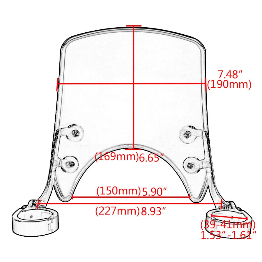 Mini pare-brise fumé pour Harley Sportster fixé sur fourche - vue 6