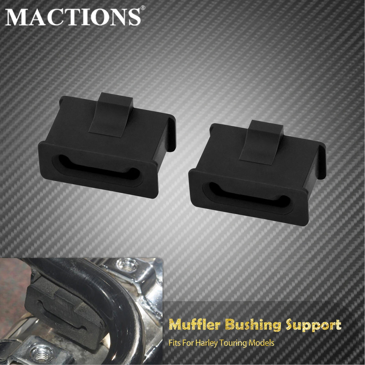 Silentblocs de Support d'Échappement (Muffler Mounts) x2 - Harley-Davidson Touring – photo 1/6