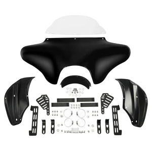 Carénage avant batwing noir avec pare-brise pour moto - vue 9
