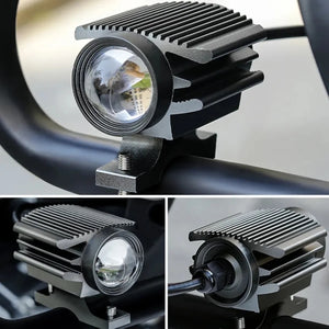Petit phare LED rond bicolore blanc et ambre pour moto et véhicule tout-terrain - vue 6