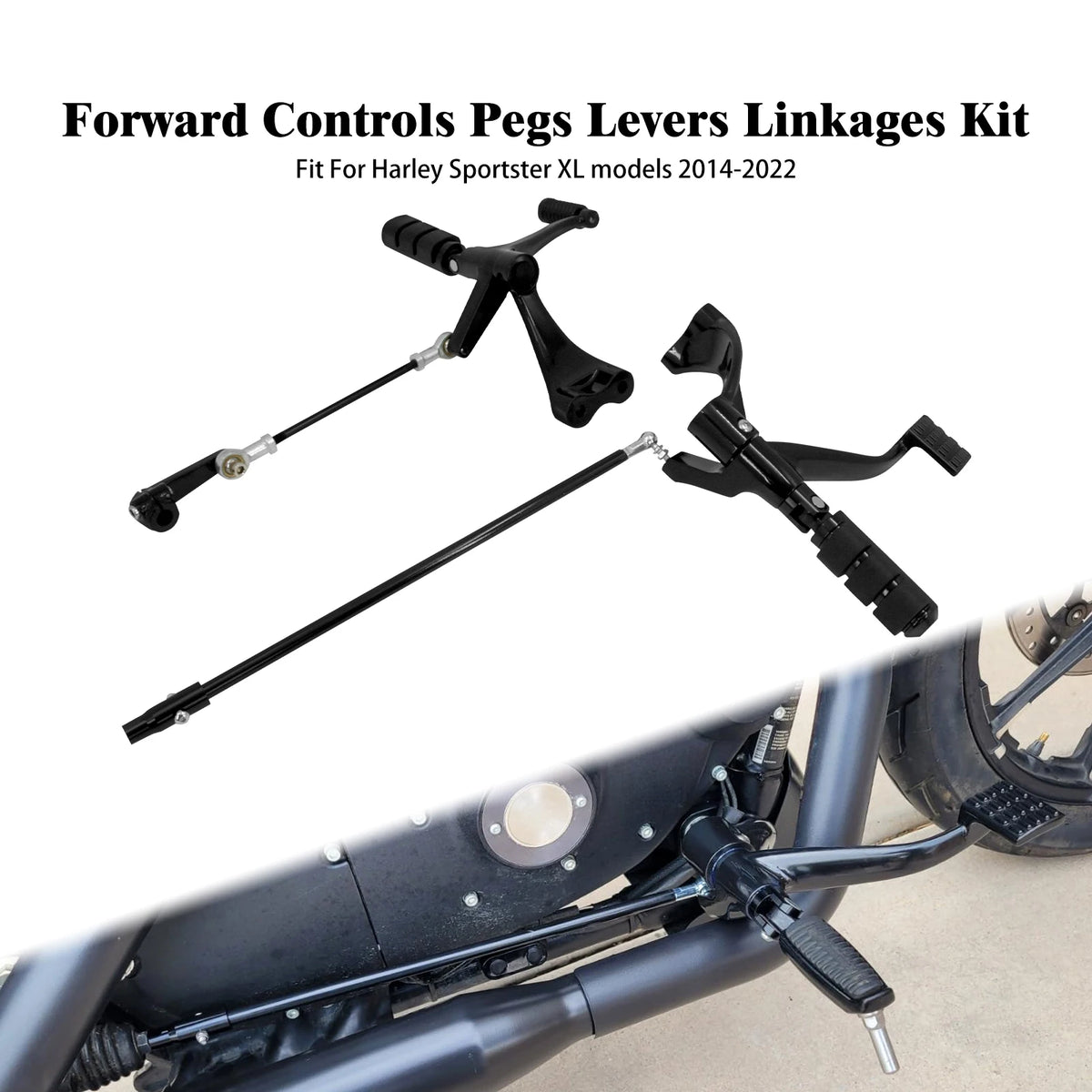 Kit Complet de Commandes Avancées (Pegs, Leviers, Tringlerie) - Harley-Davidson Sportster XL883/XL1200 2004-2022 – photo 8/10