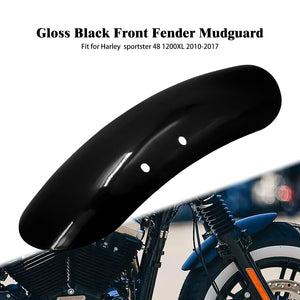 Garde-boue avant court noir style custom pour Harley-Davidson Sportster - vue 1