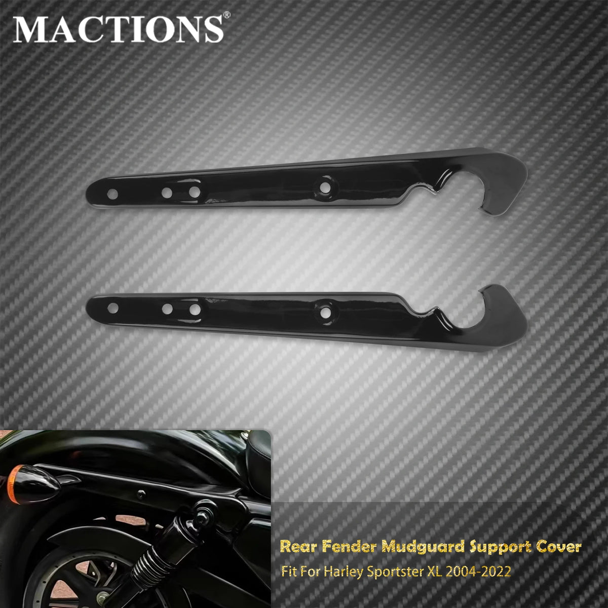 Support de Garde-Boue Arrière pour Clignotants - Harley-Davidson Sportster XL 2004-2022 – photo 1/7