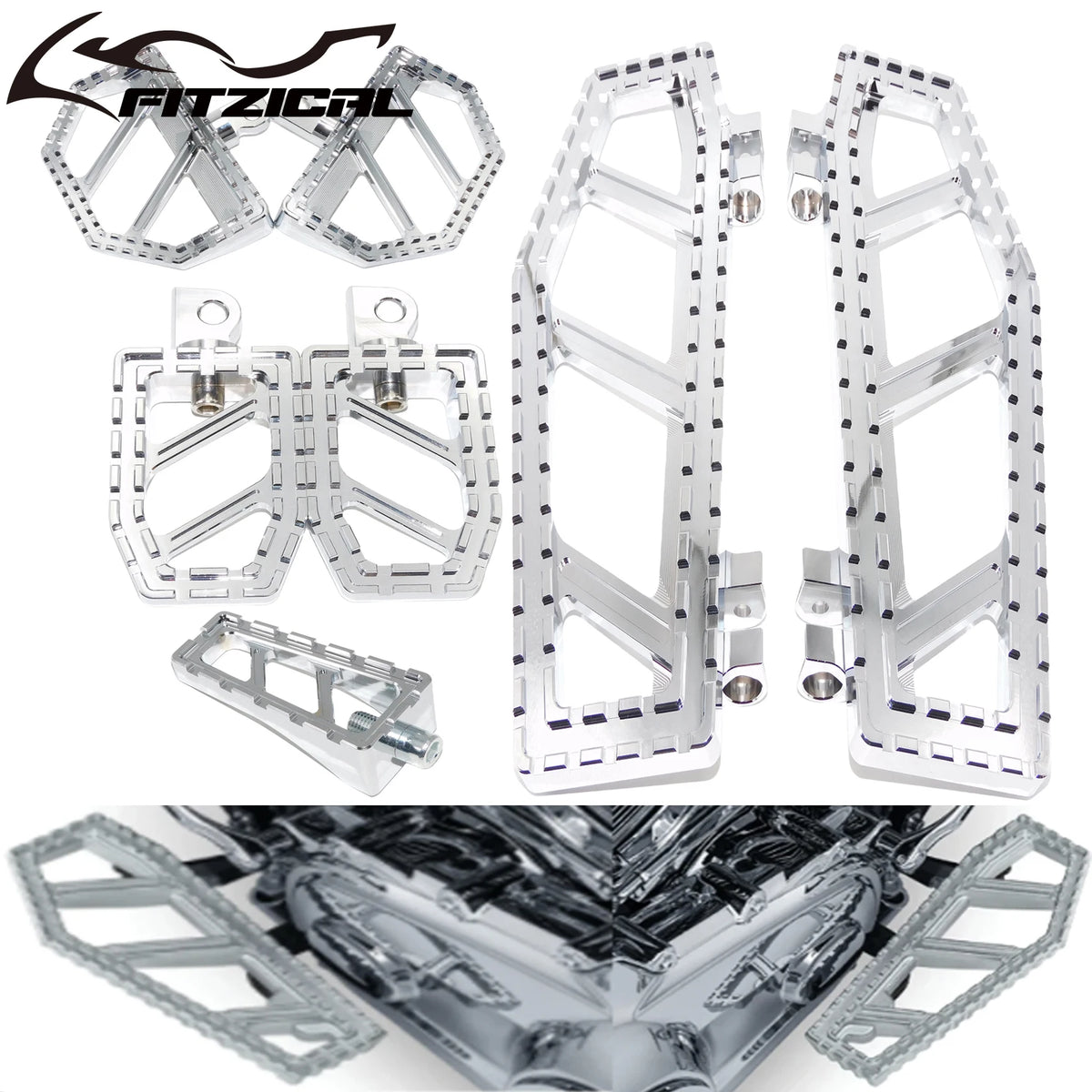 Repose-pieds et pontet de sélecteur antidérapants pour Harley-Davidson Softail, Dyna, Touring & Road King – photo 7/16