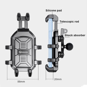 Support téléphone moto anti-vibration – fixation guidon ou rétroviseur pour navigation GPS - vue 4