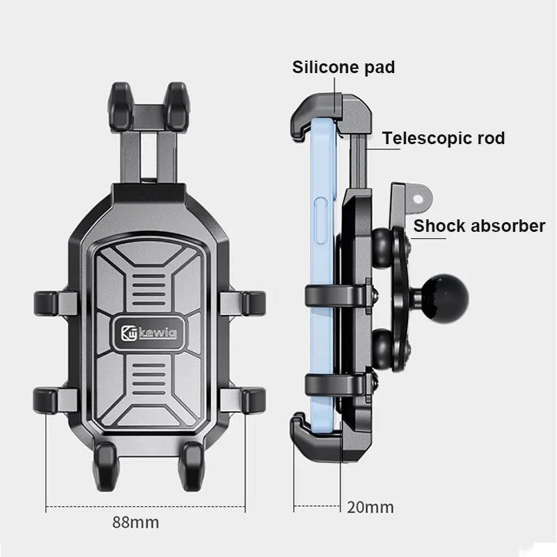 Support téléphone moto anti-vibration – fixation guidon ou rétroviseur pour navigation GPS - vue 4