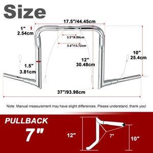 Guidon Ape Hanger Meathook fat 1,5" - Harley-Davidson Street/Electra Glide, Ultra Classic/Limited, Tri-Glide 1986-2023 – photo 10/13