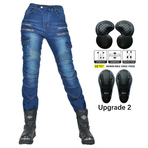 Pantalon moto femme double zip, protections genoux et hanches - vue 11
