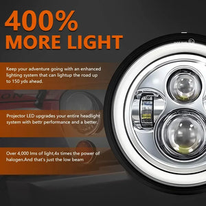 Phare LED 7 pouces chromé pour Harley Touring - vue 1