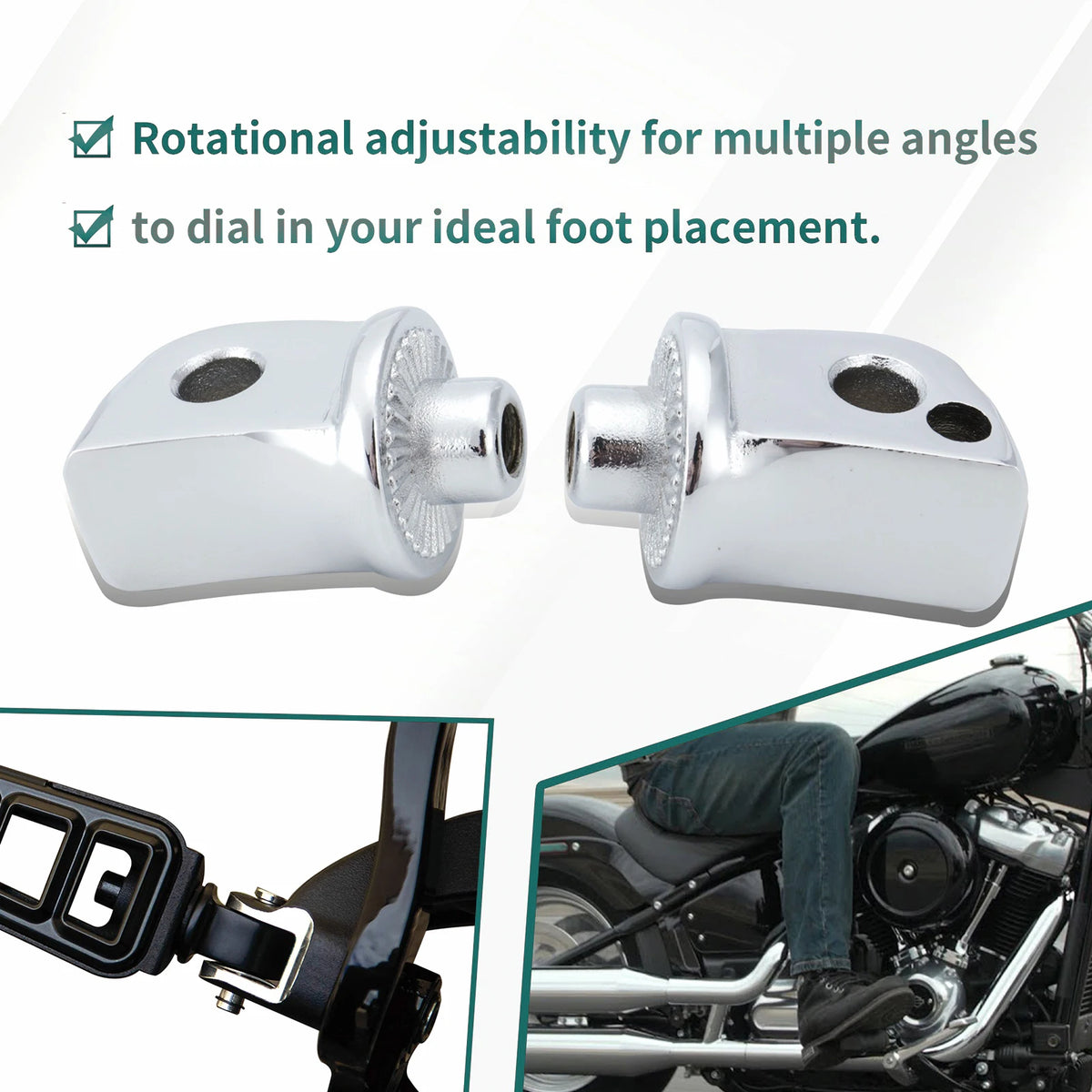 Adaptateur de repose-pieds passager cannelé pour Harley-Davidson Softail 2018-2020 – photo 6/6
