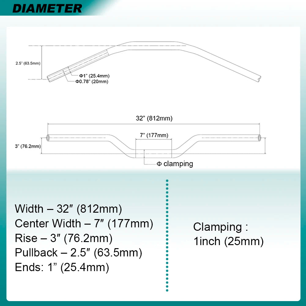 Guidon club et risers pour Harley Dyna Softail Sportster - vue 1
