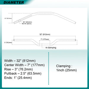 Guidon club et risers pour Harley Dyna Softail Sportster - vue 1