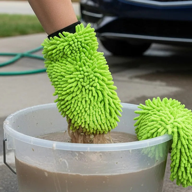 Gants/Éponge de Lavage Microfibre Sans Rayures - Moto, Vélo Électrique, Auto – photo 6/8