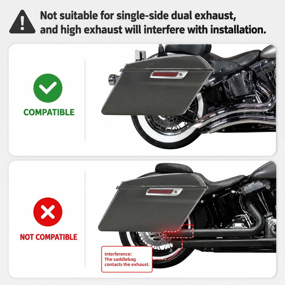 Support noir renforcé pour sacoche rigide sur une Harley-Davidson Softail Fat Boy - vue 2