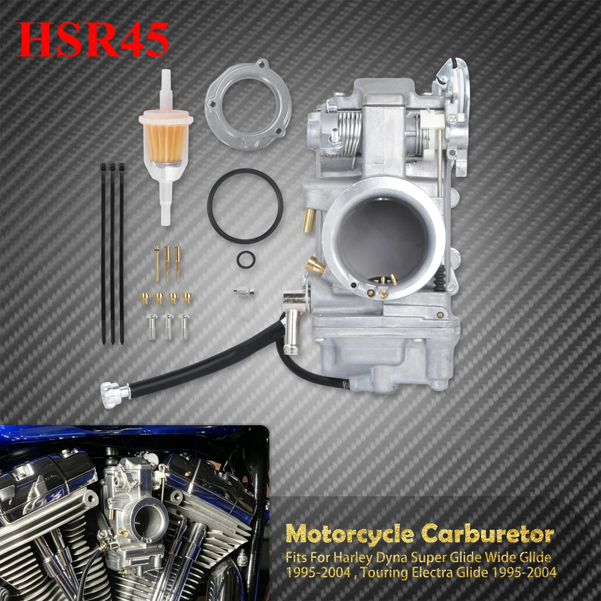 Carburateur 42mm/45mm HSR - Harley-Davidson Twin Cam, Evolution, Dyna, Touring – photo 7/8