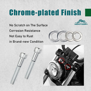 Kit de boulons de rehausseur de guidon avec rondelles et caches - filetage 1/2"-13 pour Harley-Davidson – photo 6/6