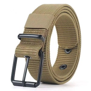 Ceinture en toile grise à boucle ardillon métallique - vue 8