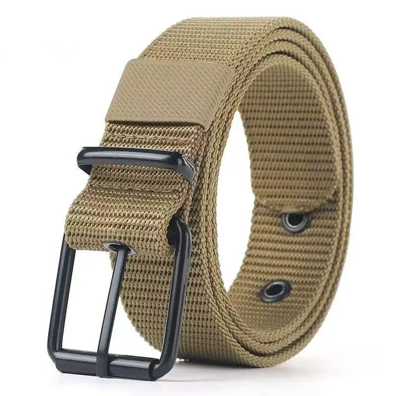 Ceinture en toile grise à boucle ardillon métallique - vue 8