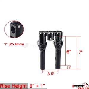 Risers de guidon T-Bar noirs pour moto Harley-Davidson Dyna - vue 18