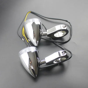 Clignotant LED chromé fourche 39 mm pour Harley Sportster / Dyna - vue 6