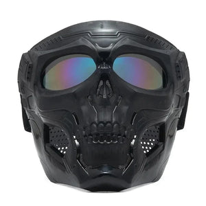 Masque intégral tête de squelette avec lunettes de protection pour moto - vue 7