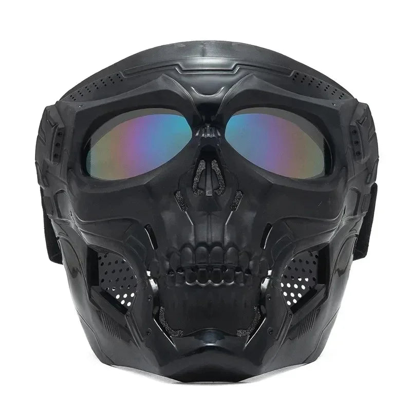 Masque intégral tête de squelette avec lunettes de protection pour moto - vue 7