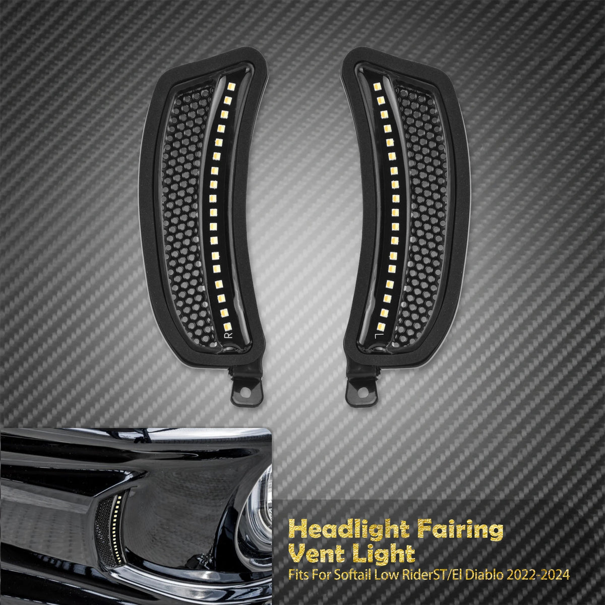 Feux LED de Ventilation Avant (Clignotant + Veilleuse) - Harley-Davidson Softail Low Rider ST / El Diablo 2022-2024 – photo 7/7