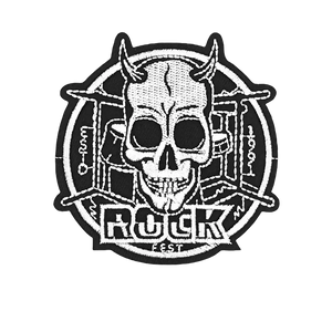Écusson brodé tête de mort rock punk thermocollant lavable - vue 2