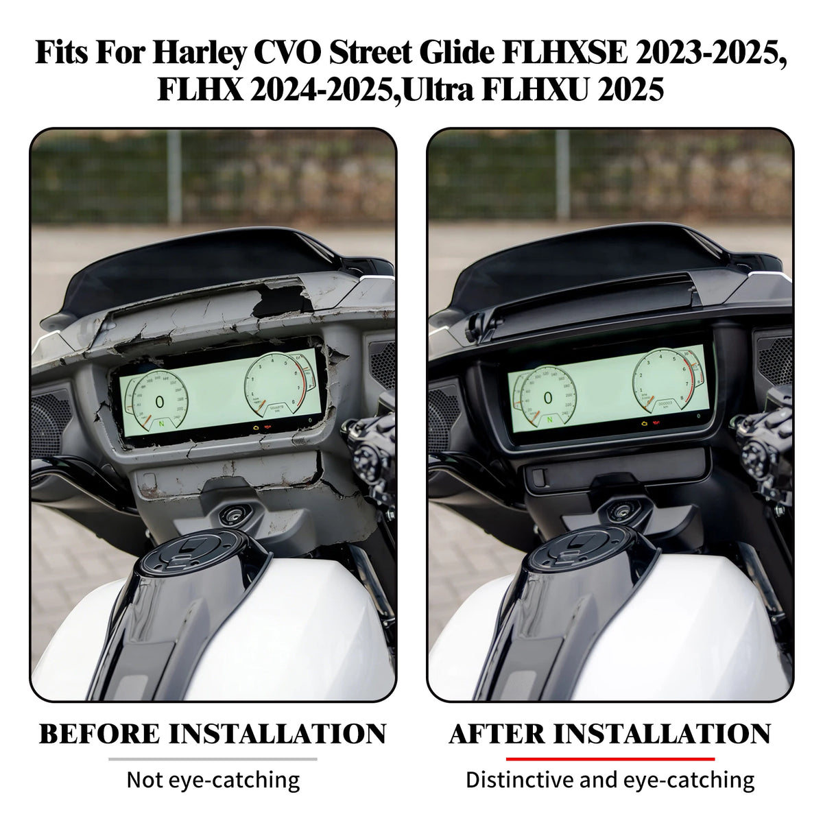 Kit de carénage avant noir avec support d'instruments pour Harley-Davidson Street Glide - vue 3