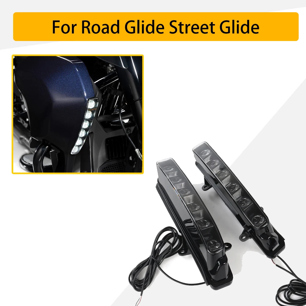 Feux LED de carénage inférieur avec clignotants pour Harley Touring - vue 1