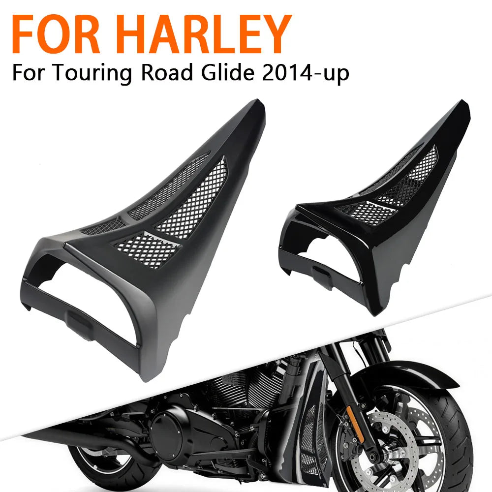 Spoiler menton avant avec grille pour moto Harley Touring - vue 1